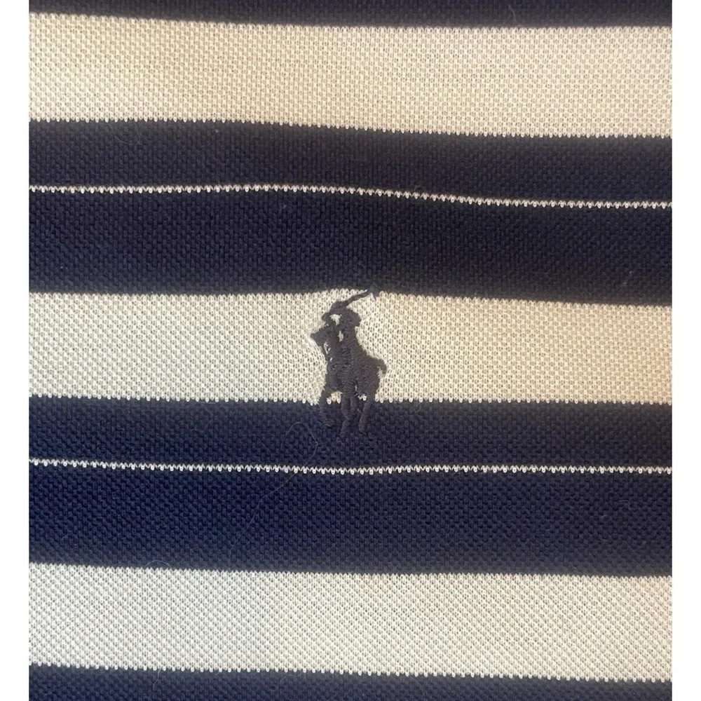 Polo Golf Ralph Lauren Men's 100% Pima Cotton Polo Shirt - Size XL- Navy Stripes